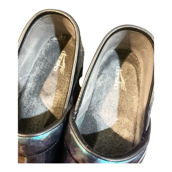 Dansko Woman Clog Iridescent “Bowling Ball” Patent Leather Sz 41 US 10.5 - Picture 4 of 7